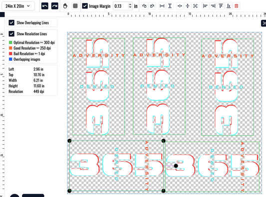Upload a Gangsheet 24"x 12"